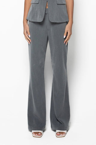 THE MUSE PANTS - STRIPED GREY