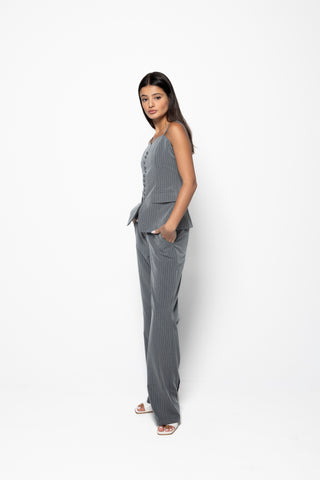 THE MUSE PANTS - STRIPED GREY