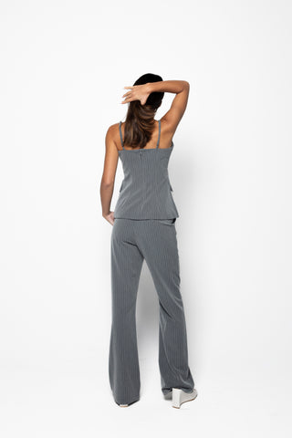 THE MUSE PANTS - STRIPED GREY