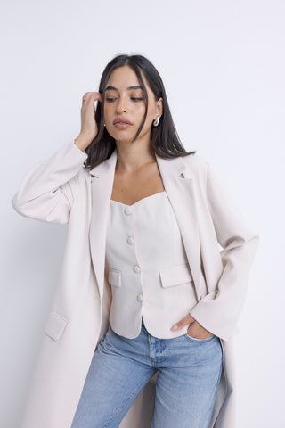The Sweetheart LONG BLAZER ONLY - Cream